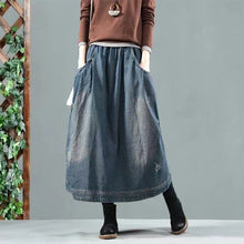 Load image into Gallery viewer, Vintage Denim Skirt Women's Elegant Long Dress Loose Skirt Women's
