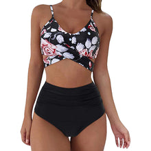 Load image into Gallery viewer, Women Sexy Soild Print Bikini Set Push Up Bathing Swimwear