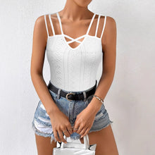 Load image into Gallery viewer, Summer Sleeveless Women's Solid Color Jacquard Camisole Pullover With Hollowed Out Top