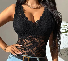 Load image into Gallery viewer, European And American Women's Wear Black Sexy Lace Top