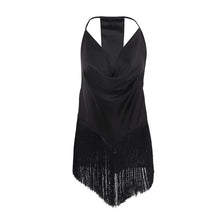 Load image into Gallery viewer, Women's Solid Color Swing Collar Design Tassel Suspender Vest