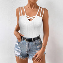 Load image into Gallery viewer, Summer Sleeveless Women's Solid Color Jacquard Camisole Pullover With Hollowed Out Top