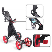 Load image into Gallery viewer, Foldable 4 Wheels Golf Trolley Golf Supplies