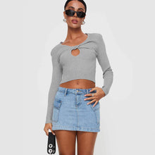 Load image into Gallery viewer, Solid Color Low Waist Denim Slim Fit Package Hip Skirt
