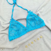 Load image into Gallery viewer, Custom Lingerie Set For Women Thong Panties Bra Set With Name Rhinestone Customized Thongs Personalized G-String Jewelry Gift