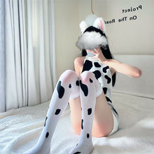 Load image into Gallery viewer, Japanese Girl Cow Print Short Skirt And Long Pajamas