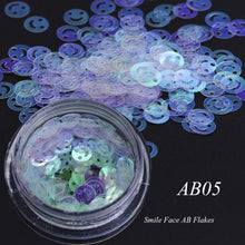 Load image into Gallery viewer, 1 box Holographic Nail Glitter Mix Star Round Heart Flakes Mermaid Mirror Irregular Paillette Sequins 3D Nail Art Decor TR680/AB