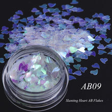 Load image into Gallery viewer, 1 box Holographic Nail Glitter Mix Star Round Heart Flakes Mermaid Mirror Irregular Paillette Sequins 3D Nail Art Decor TR680/AB