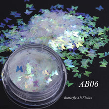 Load image into Gallery viewer, 1 box Holographic Nail Glitter Mix Star Round Heart Flakes Mermaid Mirror Irregular Paillette Sequins 3D Nail Art Decor TR680/AB