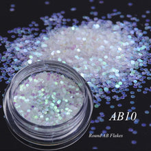 Load image into Gallery viewer, 1 box Holographic Nail Glitter Mix Star Round Heart Flakes Mermaid Mirror Irregular Paillette Sequins 3D Nail Art Decor TR680/AB