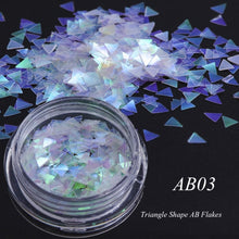Load image into Gallery viewer, 1 box Holographic Nail Glitter Mix Star Round Heart Flakes Mermaid Mirror Irregular Paillette Sequins 3D Nail Art Decor TR680/AB