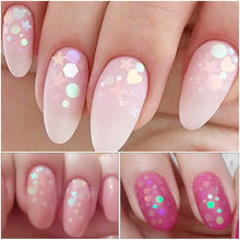 Load image into Gallery viewer, 1 box Holographic Nail Glitter Mix Star Round Heart Flakes Mermaid Mirror Irregular Paillette Sequins 3D Nail Art Decor TR680/AB