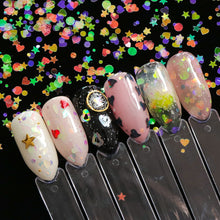 Load image into Gallery viewer, 1 box Holographic Nail Glitter Mix Star Round Heart Flakes Mermaid Mirror Irregular Paillette Sequins 3D Nail Art Decor TR680/AB