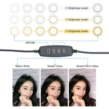 Load image into Gallery viewer, 10" LED Ring Light Photographic Selfie Ring Lighting with Stand for Smartphone Youtube Makeup Video Studio Tripod Ring Light