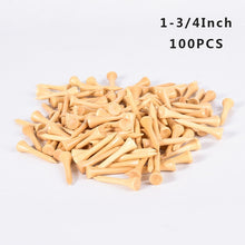 Load image into Gallery viewer, 100Pcs Golf Tees Bamboo 83mm 70mm Unbreakable Tee Golf Training Swing Practice Accessories Less Friction Stronger 4 Size Bulk