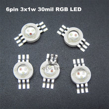Load image into Gallery viewer, 100pcs 1W 3W LED High Power LEDs Cold White Natural White Warm White RGB Red Green Blue Yellow Light Source
