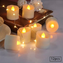 Load image into Gallery viewer, 12PCS Tea Lights Candles Battery Operated Led Flameless Tea Light Flickering Light with Remote Control Timer Festival Christmas