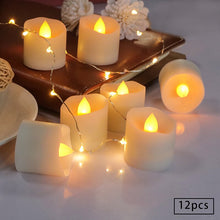 Load image into Gallery viewer, 12PCS Tea Lights Candles Battery Operated Led Flameless Tea Light Flickering Light with Remote Control Timer Festival Christmas