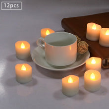 Load image into Gallery viewer, 12PCS Tea Lights Candles Battery Operated Led Flameless Tea Light Flickering Light with Remote Control Timer Festival Christmas