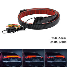 Load image into Gallery viewer, 130cm Car Trunk Tail Brake Lights Carbon Fiber 12V LED High Rear Additional Stop Light Multifunction Turn Signal Running Lamp