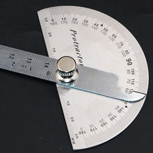 Load image into Gallery viewer, 14.5cm 180 Degree Adjustable Protractor multifunction stainless steel roundhead angle ruler mathematics measuring tool