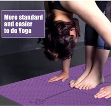 Load image into Gallery viewer, 1830*610*6mm TPE Yoga Mat with Position Line Non Slip Carpet Mat For Beginner Environmental Fitness Gymnastics Mats