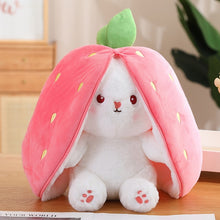 Load image into Gallery viewer, 18cm Cosplay Strawberry Carrot Rabbit Plush Toy Stuffed Creative Bag into Fruit Transform Baby Cuddly Bunny Plushie Doll For Kid
