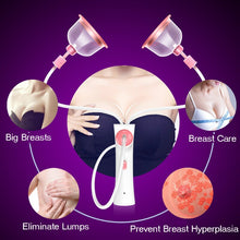 Load image into Gallery viewer, 2 Cup Women Breast Massager Electric Breast Enlargement Device Vacuum Cupping Machine Vacuum Chest Pump Body Cupping Massage Set