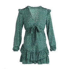 Load image into Gallery viewer, 2020 Fashion Women Polka Dot Boho Ruffle Mini Dress Knot V-Neck Party Summer Beach Holiday Dresses Women Vestidos