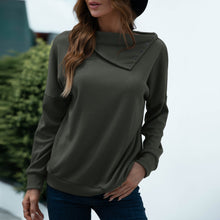 Load image into Gallery viewer, 2021 Autumn Pullovers Solid Warm Turn-down Collar Long Sleeves Waffle-knit Comfy Tunic Sweatshirts Casual Loose Solid Color Tops