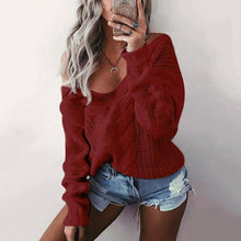 Load image into Gallery viewer, 2021 Fashion Pullovers Sexy Sweaters Women Fall Soft Cotton Loose V-neck Knitted Hot Tide Winter Korean Casual Simple Chic Tops