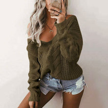 Load image into Gallery viewer, 2021 Fashion Pullovers Sexy Sweaters Women Fall Soft Cotton Loose V-neck Knitted Hot Tide Winter Korean Casual Simple Chic Tops