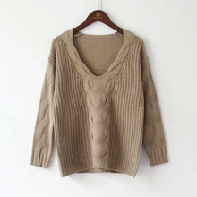 Load image into Gallery viewer, 2021 Fashion Pullovers Sexy Sweaters Women Fall Soft Cotton Loose V-neck Knitted Hot Tide Winter Korean Casual Simple Chic Tops