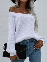 Load image into Gallery viewer, 2021 New Autumn Oversized White Sweater Women Slash Neck Knitted Winter Sweaters Casual Knitwear Pullovers Jumper Pull Femme