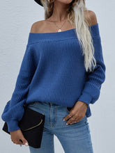 Load image into Gallery viewer, 2021 New Autumn Oversized White Sweater Women Slash Neck Knitted Winter Sweaters Casual Knitwear Pullovers Jumper Pull Femme