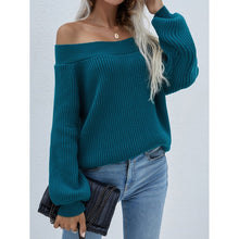 Load image into Gallery viewer, 2021 New Autumn Oversized White Sweater Women Slash Neck Knitted Winter Sweaters Casual Knitwear Pullovers Jumper Pull Femme
