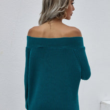 Load image into Gallery viewer, 2021 New Autumn Oversized White Sweater Women Slash Neck Knitted Winter Sweaters Casual Knitwear Pullovers Jumper Pull Femme