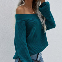 Load image into Gallery viewer, 2021 New Autumn Oversized White Sweater Women Slash Neck Knitted Winter Sweaters Casual Knitwear Pullovers Jumper Pull Femme