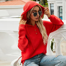 Load image into Gallery viewer, 2021 New Autumn Winter Hooded Women Sweater Tops Korean Loose Pullovers Sweaters Knitwear Solid Color Casual Female Sweater Coat