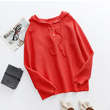 Load image into Gallery viewer, 2021 New Autumn Winter Hooded Women Sweater Tops Korean Loose Pullovers Sweaters Knitwear Solid Color Casual Female Sweater Coat