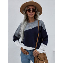 Load image into Gallery viewer, 2021 New Autumn Winter Long Sleeve Striped Sweater Pullovers Women Loose Oversized O-Neck Knitted Warm Sweaters Jumper Mujer