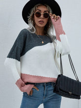 Load image into Gallery viewer, 2021 New Autumn Winter Long Sleeve Striped Sweater Pullovers Women Loose Oversized O-Neck Knitted Warm Sweaters Jumper Mujer
