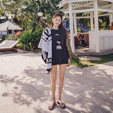 Load image into Gallery viewer, 2021 New Korean One Piece Swimsuit Solid Push Up Swimwear Swim Skirt Summer Beach Wear Padded Bathing Suit Swimskirt