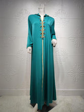 Load image into Gallery viewer, 2021 New Muslim Robe Diamond Ribbon Dress Abaya Dubai Islamic Women's Clothing Ethnic Hooded Turkish Dress Woman