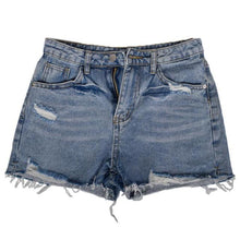 Load image into Gallery viewer, 2021 Summer Women Fringed Jeans High Waist Fashion Streetwear Ripped Hole Straight Ladies Mini Denim Shorts Feminino