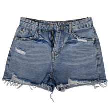 Load image into Gallery viewer, 2021 Summer Women Fringed Jeans High Waist Fashion Streetwear Ripped Hole Straight Ladies Mini Denim Shorts Feminino