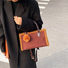 Load image into Gallery viewer, 2021 Winter Square Quilted Scrub Leather Plush Shoulder Handbags for Women Fashion Designer Luxury Brand Crossbody Bag And Purse