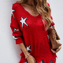 Load image into Gallery viewer, 2021  Women Red Knitted Thin Sweater Fashion Oversized Pullovers Ladies Autumn Winter Loose Sweaters Korean Jumpers Sueter Mujer