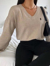 Load image into Gallery viewer, 2021 hot sale spring and autumn new fashion sexy v-neck loose top women Harajuku oversized sweater women fall sweaters for women