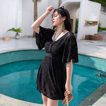 Load image into Gallery viewer, 2022 Plus Size One-piece Swimwear Padded Women Tankini Swimdress Large Short Sleeve Ladies High Quality Swimsuits 9XL Monokini